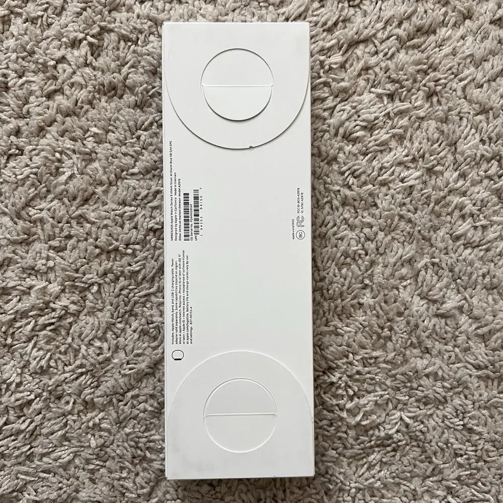 Apple Watch Series 9 GPS 41mm Silver Aluminum Storm Blue Sport Band S/M NEW